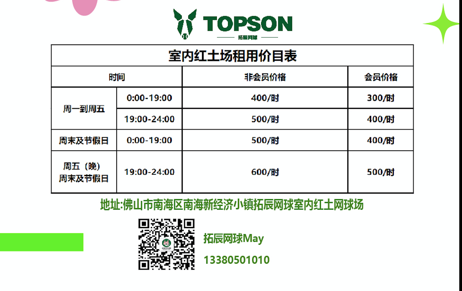 拓辰网球网球场照片4。拓辰网球位于广东省佛山市南海区桂城宝石西路南海新经济小镇D2仓，可在网球地图查看佛山市网球场订场方式。提供室内场、硬地场等场地。场馆设施包括洗手间、饮料售卖、沐浴间、停车方便。参考起价150元/小时起。